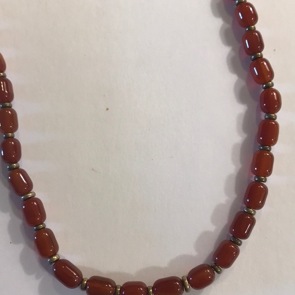 20” carnelian (?)  necklace. - Picture 2 of 2